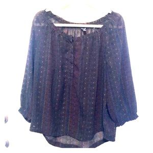 American Eagle semi sheer XL long sleeve blouse